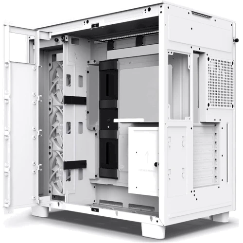 Корпус NZXT H9 Flow Matte White (CM-H91FW-01): Материал передней панели Закаленное стекло