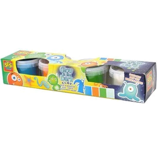 Ses Незасыхающая масса для лепки - Волшебный свет (4 цвета, в пластиковых баночках) (0478S): Производитель Ses