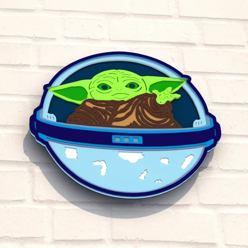 Дерев'яна картина-розмальовка Wortex Woods Бейбі Йода 30х27 (3DP40006)