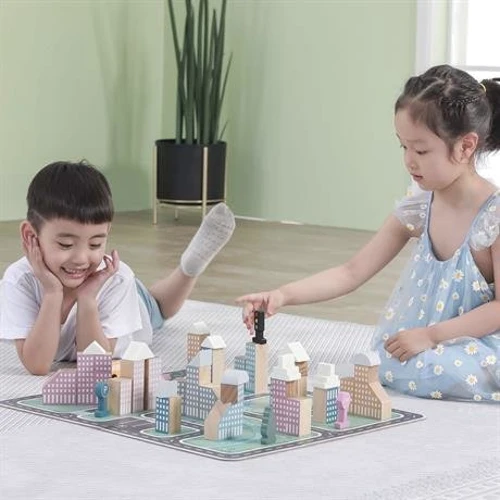 Деревянный конструктор Viga Toys PolarB Город 56 эл (44040) фото 9