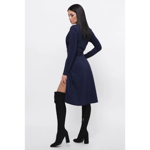 Платье FashionUp PL-1795C 42 синее повседневное удлиненное миди: Состав Вискоза, Полиэстер, Эластан