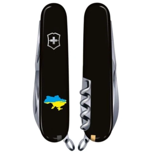 Мультитул Victorinox Huntsman Ukraine 91мм/15 функції/чорний/Картка України 1.3713.3_T1166u: Тип мини-мультитул