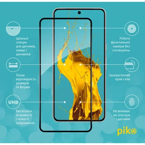 Piko Tempered Glass Full Glue Black для Google Pixel 8 Pro: Колір черный