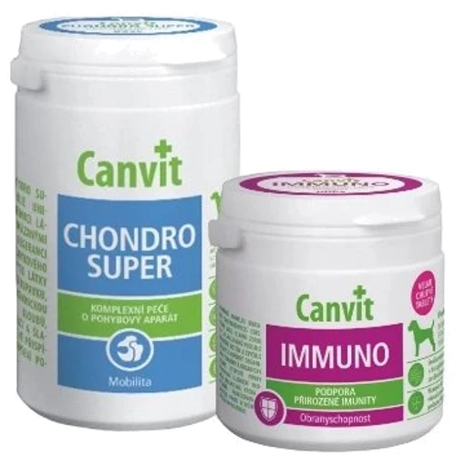 Набор для суставов и связок Canvit Chondro Super for dogs 230 г + витамины комплекс для укрепления общего иммунитета Canvit Imuno 100 г (cancombo)