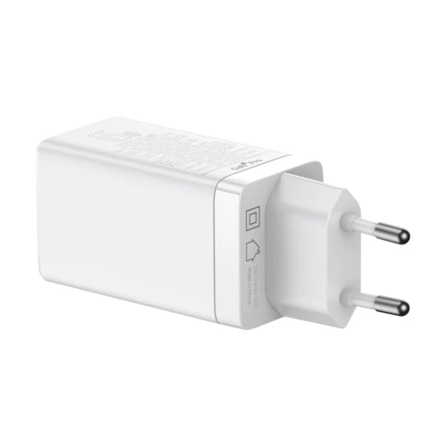 Зарядное устройство Baseus Wall Charger GaN3 Pro 2xUSB-C+USB 65W with USB-C Cable White (CCGP050102): Особенности Power Delivery (PD), Быстрая зарядка, USB-C