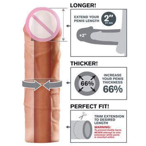 Насадка-удлинитель для пениса Mega Extension Flesh 51мм