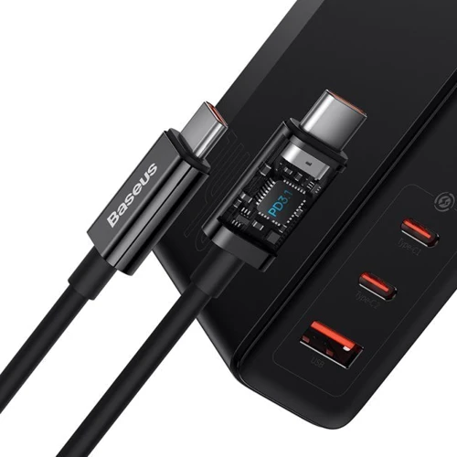 Зарядний пристрій Baseus Wall Charger GaN5 Pro 2xUSB-C+USB 140W з USB-C Cable Black (CCGP100201): Тип сетевое