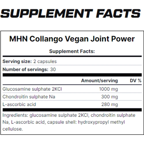 Collango Vegan Joint Power Глюкозамин Хондроитин 60 капсул