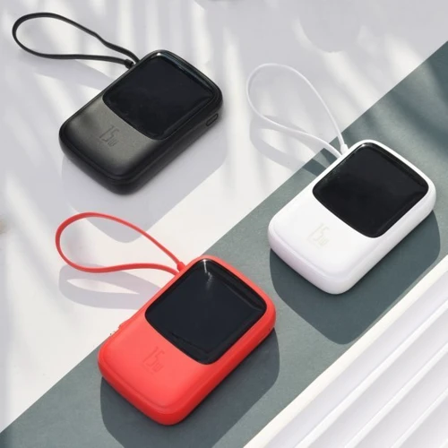 Зовнішній акумулятор Baseus Power Bank 10000mAh з Lightning Cable Q Pow Display 15W Red (PPQD-B09): Ємність батареї, мАг 10000