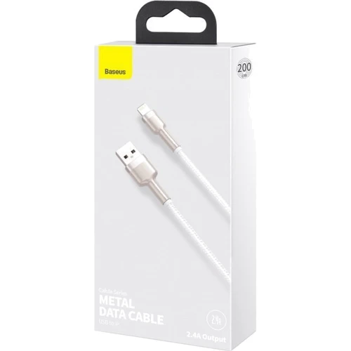 Кабель Baseus USB Cable to Lightning Cafule Metal 2.4A 1m White (CALJK-A02) фото 7