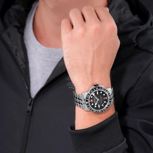 Наручний годинник Swiss Military Hanowa Black Marlin SMWGH0001702: Тип циферблата Аналоговый (стрелочный)