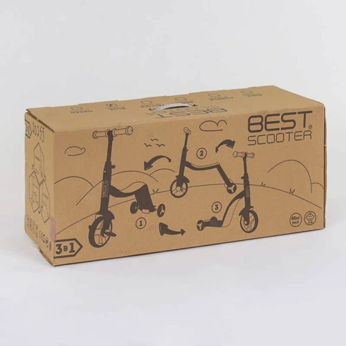 Самокат детский 3в1 Best Scooter с PU колёсами (свет+музыка) - Red (80454): Количество колес 3