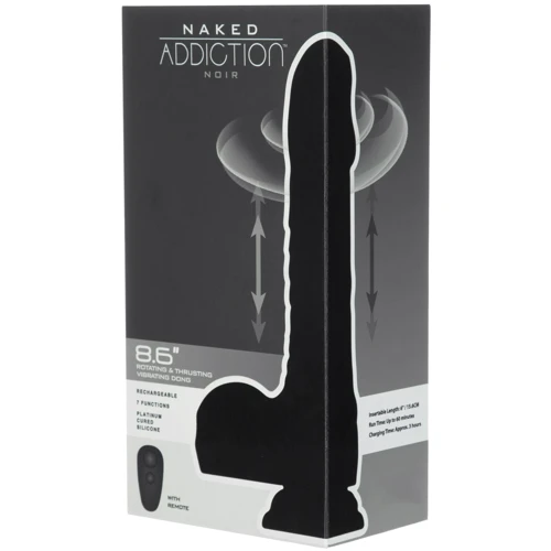 Фаллоимитатор Naked ADDICTION Noir 8.6" Silicone Rotating & Thrusting Vibrating Dildo with Remote
