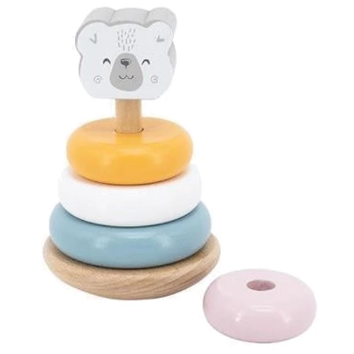 Дерев'яна пірамідка Viga Toys PolarB Білий ведмедик Неваляшка (44005): Стать Для девочек