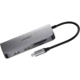 Адаптер Ugreen Adapter CM212 USB-C to USB-C+2хUSB 3.0+HDMI+RJ45+SD Gray (50852): Додаткові роз'єми SD+TF Card, Ethernet, HDMI, USB OTG, USB-C