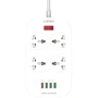 Мережевий фільтр LDNIO SC4407, 3 розетки+4USB (SC4407): Кількість розеток, шт 4