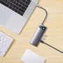Адаптер Baseus Adapter Metal Gleam Series USB-C to 2хHDMI+3хUSB3.0+PD+RJ45 Gray (WKWG040113) фото 8