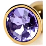 Анальная пробка с кристаллом Metal By Toyfa Gold anal plug amethyst