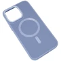 Чехол для iPhone TPU Case Bonbon Leather Metal Style with MagSafe Mist Blue for iPhone 15 Plus: Цвет голубой