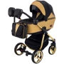 Универсальная коляска 2 в 1 Adamex Sierra Polar (Gold) SR436 черный (люрекс) - золотой кожа (перфорация): Возможность установки люльки есть