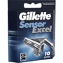 Gillette Sensor Excel Сменные кассеты для бритья 10 шт.: Количество в упаковке, шт 10