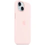 Чехол для iPhone Apple iPhone 15 Silicone Case with MagSafe - Light Pink (MT0U3ZM/A): Материалы Силикон