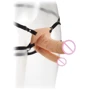 Страпон для двойного проникновения Kinx The Extender Duet Hollow Strap-On Flesh, 15x3.8 см