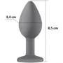 Силиконовая анальная пробка с кристаллом Purple Silicone Sapphire (размер M)