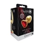 Металлическая анальная пробка Ouch! Heart Gem Gold - Ruby Red, М