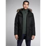 Парка Jack & Jones 77638127 46 черная зимняя с капюшоном