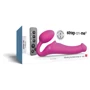 Безремневой страпон с вибрацией Strap-On-Me Vibrating Fuchsia M, регулируемый, пульт ДУ
