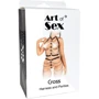 Набор портупея + трусики из кожи с цепочками Art of Sex - Cross Black, XS-M