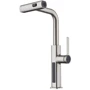 Смеситель для кухни Lefton Waterfall & Pull-Out Kitchen Faucet with Temperature Display-KF2209 Brushed Nickel