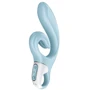 Вибратор-кролик Satisfyer Love Me Blue, гибкий, отросток с тройным кончиком