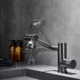 Змішувач для раковини Lefton KF2205 із дисплеєм температури латунь сірий: Тип виливу Поворотный излив