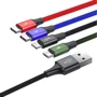Кабель Baseus USB Cable to Micro USB/Lightning/x2 Type-C Fast 3.5А 1.2m Black (CA1T4-B01): Тип USB Cable - Lightning/microUSB/USB-C