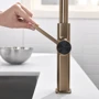Смеситель для кухни Lefton Waterfall & Pull-Out Kitchen Faucet with Temperature Display-KF2209 Brushed Brass фото 12