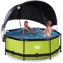 Басейн каркасний EXIT Toys з тентом 244х76 см лаймовий (30.35.08.40) фото 1