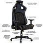 Геймерское кресло Cyberlux Hermes Fabric Black Gold (арт. GM-403 B) фото 1