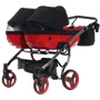Универсальная коляска для двойни 2 в 1 Junama Diamond S-line Duo 01, черный с красным (JD-SL-DUO-01): Возможность установки люльки есть