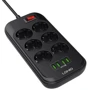 Сетевой фильтр LDNIO SE6403, 6 розеток+4USB (SE6403): Тип подключения фильтра Евровилка
