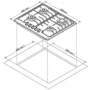 Варочная поверхность газовая Liberty PWG 6501 AV (304): Размеры для встраивания (ВxШxГ) 8х55х48 см
