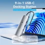 Адаптер Vention Adapter USB-C to RJ45+2xUSB3.0+SD/TF+USB-C+HDMI+3.5mm+PD 100W (TQMHB): Колір серебристый