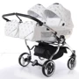 Универсальная коляска для двойни 2 в 1 Junama Glow Duo 03, белый с серебристым (J-G-DUO-03)