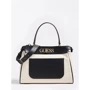Женская сумка тоут Guess Uptown Chic Lrg Trnlck Satchel черно-белая (HWHG7301060-BLA)