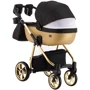 Коляска 2 в 1 Adamex Hybryd Plus Polar (Gold) BR619 черный (золотой люрекс) - золотая кожа (623692): Ширина шасси 61.5 см