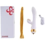 Вибратор-кролик с флоггером LOCKINK Sevanda Whip Vibrating Massage Wand - White & Golden