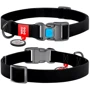 Ошейник для собак водостойкий WAUDOG Waterproof c QR-паспортом пластиковая пряжка-фастекс ширина 25 мм длина 35-58 см черный