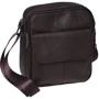 Мужская сумка через плечо Borsa Leather коричневая (K11031-dark brown): Застежка Молния