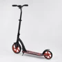 Самокат двоколісний Best Scooter з PU колесами, амортизатором, широким кермом, затискачем для керма Black / Red (100068): Матеріал коліс поліуретан